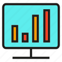 analytics, chart, computer, data, graph, monitor, stats