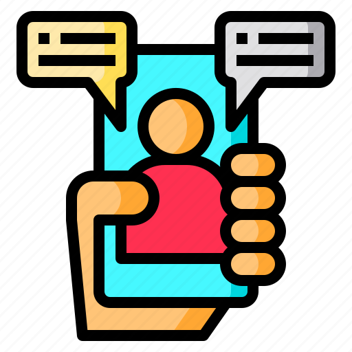 Call, chat, hand, media, smartphone, social, video icon - Download on Iconfinder