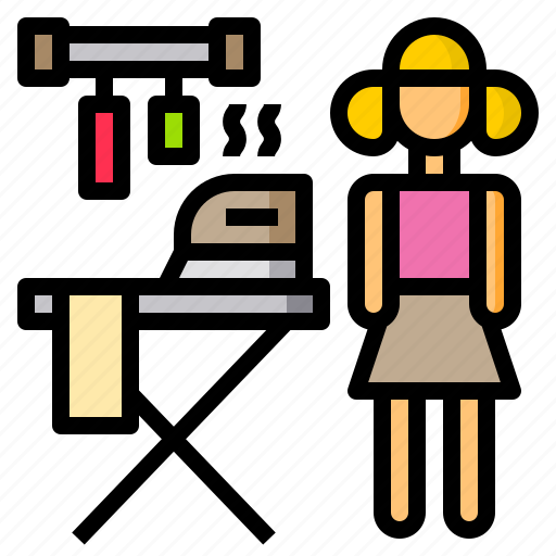 Board, clothes, iron, ironing, press, woman icon - Download on Iconfinder