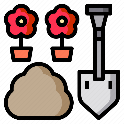 Flower, implant, plant, shovel, soil icon - Download on Iconfinder