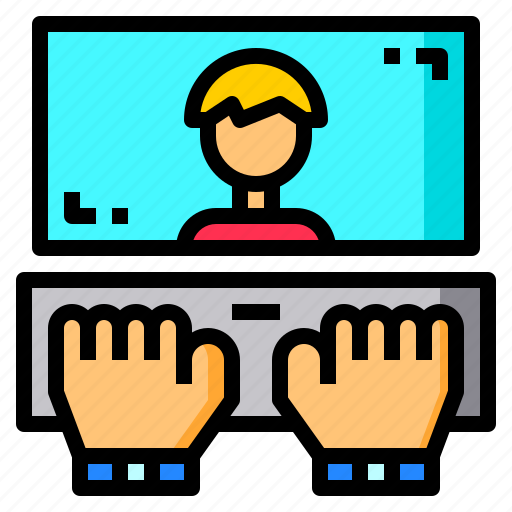 Computer, hands, meeting, online, working icon - Download on Iconfinder