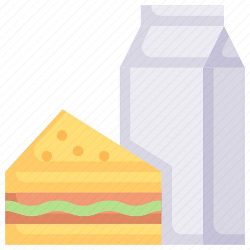 Activities, breakfast with sandwich and milk, enjoy, food, hobby, lifestyle, stay at home icon - Download on Iconfinder
