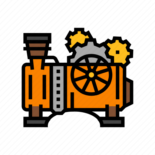 Steam, engine, steampunk, vintage, metal, gear icon - Download on Iconfinder