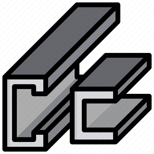 Lip, channel, beam, metal, steel, construction, c ligh icon - Download on Iconfinder