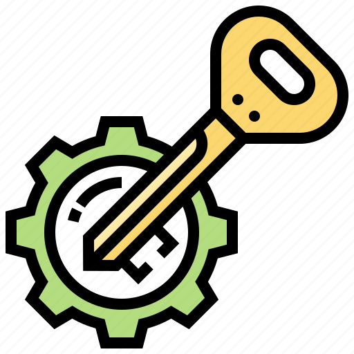 Gear, key, problem, solving, unlock icon - Download on Iconfinder