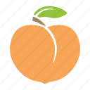 apricot, food, fruit, leaf, peach, sticker