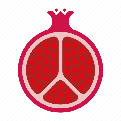 Food, fruit, halved, pomegranate, sticker icon - Download on Iconfinder