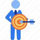 target, goal, aim, arrow, startup, new business, company, finance, stick figure