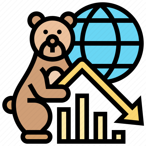 Bear, chart, decreasing, global, trend icon - Download on Iconfinder