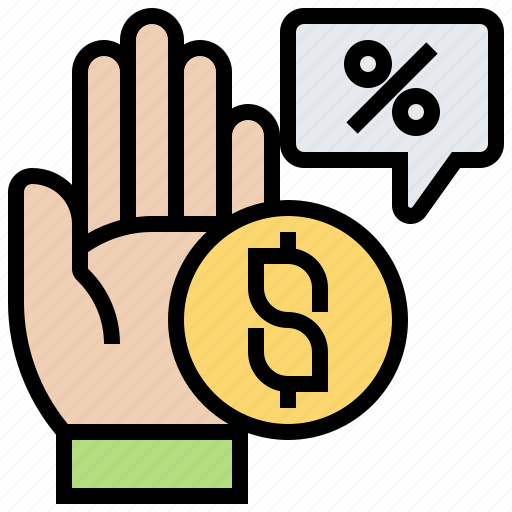 Commission, fee, hand, paid, percentage icon - Download on Iconfinder
