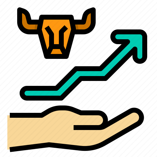 Uptrend, hand, bull, investment, candlestick icon - Download on Iconfinder