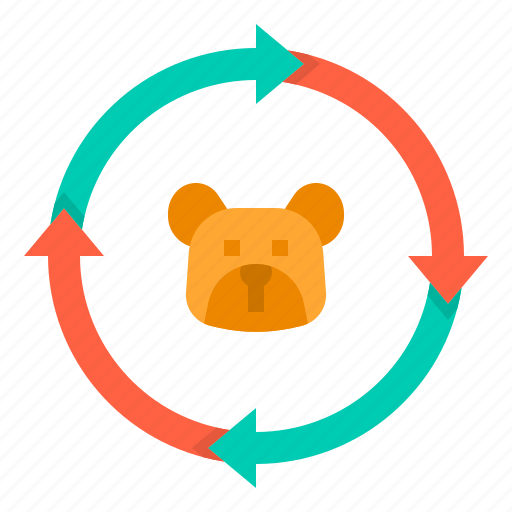 Bear, market, stock, circle, arrow, return, trading icon - Download on Iconfinder