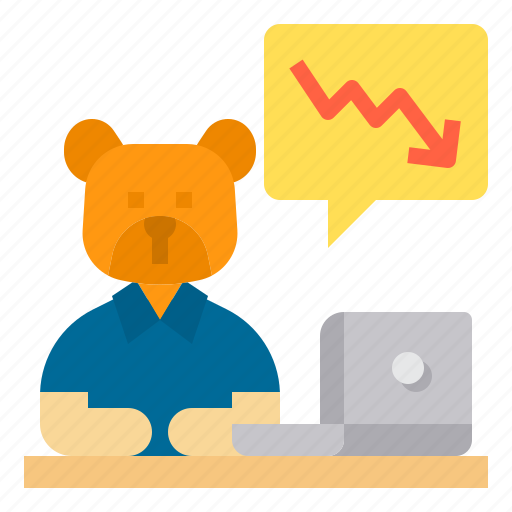 Bear, market, stock, down, arrow, investor, trading icon - Download on Iconfinder