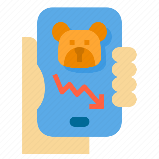Bear, market, stock, down, arrow, smartphone, trading icon - Download on Iconfinder