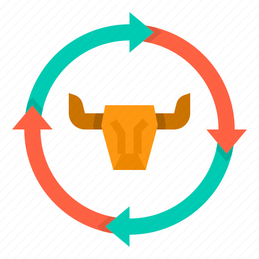 Bull, market, stock, circle, arrow, trading, return icon - Download on Iconfinder