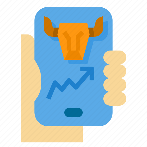 Bull, market, stock, up, arrow, smartphone, trading icon - Download on Iconfinder