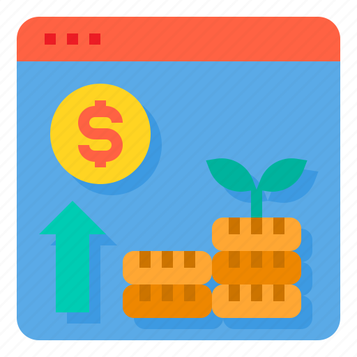 Coins, growth, increase, investment, monitor icon - Download on Iconfinder