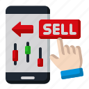 sell, stock, market, loss, smartphone, hand, chart