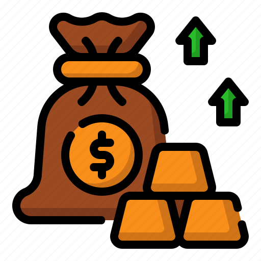 Assets, profit, growth, money, bag, benefit, gold icon - Download on Iconfinder