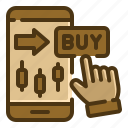 buy, stock, market, bar, chart, smartphone, hand, statistics