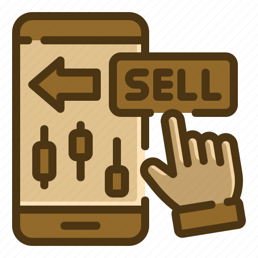 Sell, stock, market, loss, smartphone, hand, chart icon - Download on Iconfinder