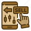 sell, stock, market, loss, smartphone, hand, chart 