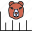 bear, market, trend, business, down, stock, icon 