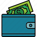 wallet, cash, dollar, money, payment, shopping, usd, icon