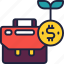 briefcase, money, work, finance, portfolio 