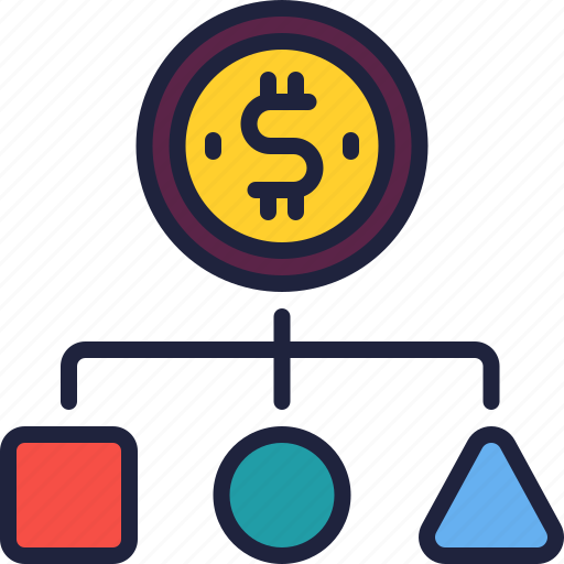 Diversification, money, finance, stock, management icon - Download on Iconfinder