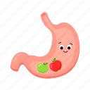 apple, flat, icon, stomach, digestion, pain, symptom, treatment, health