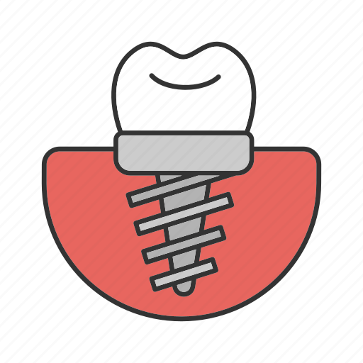 Crown, dental implant, endosseous, implant, prosthesis, stomatology, tooth icon - Download on Iconfinder