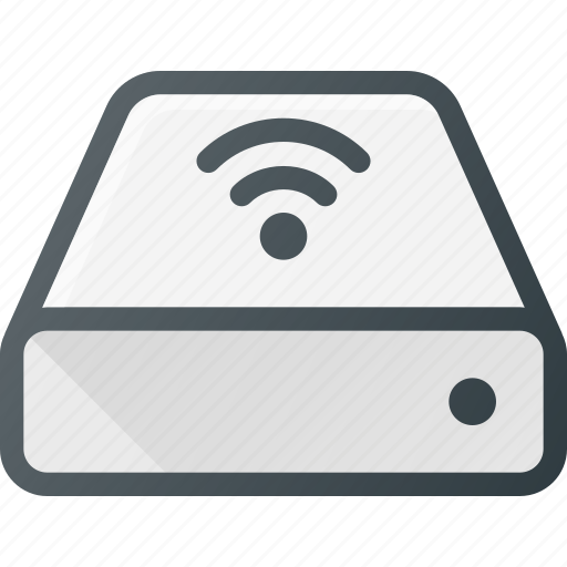 Disk, drive, external, harrd, storage, wifi, wireless icon - Download on Iconfinder