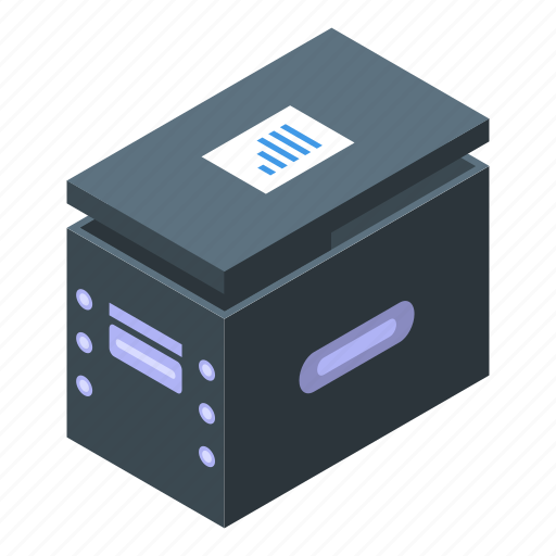 Storage, document, box, isometric icon - Download on Iconfinder