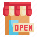 shop, open, sale, shopping, store icon