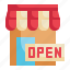 shop, open, sale, shopping, store icon 