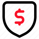 shield, money, secure, payment, insurance, safety