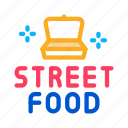bicycle, cart, container, food, sauce, stand, street