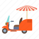 car, cart, cartoon, fast, food, truck, umbrella