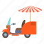 car, cart, cartoon, fast, food, truck, umbrella 
