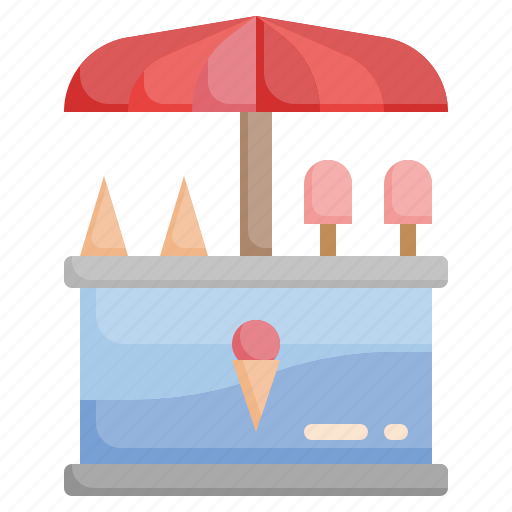 Ice, cream, cart, transportation, dessert, summertime, fast icon - Download on Iconfinder
