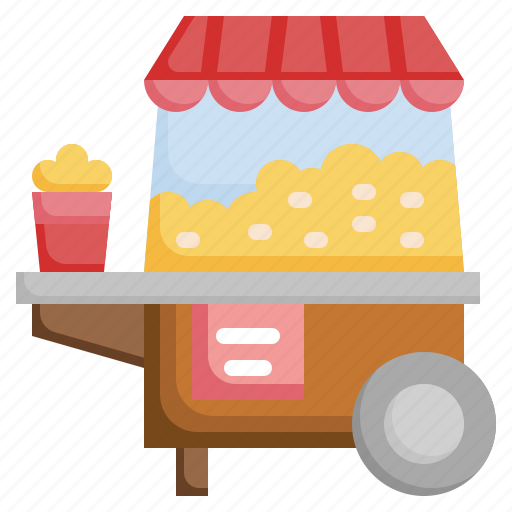 Popcorn, cart, cinema, snack, food, fairground icon - Download on Iconfinder