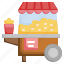 popcorn, cart, cinema, snack, food, fairground 