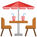 terrace, dining, parasol, chairs, seating