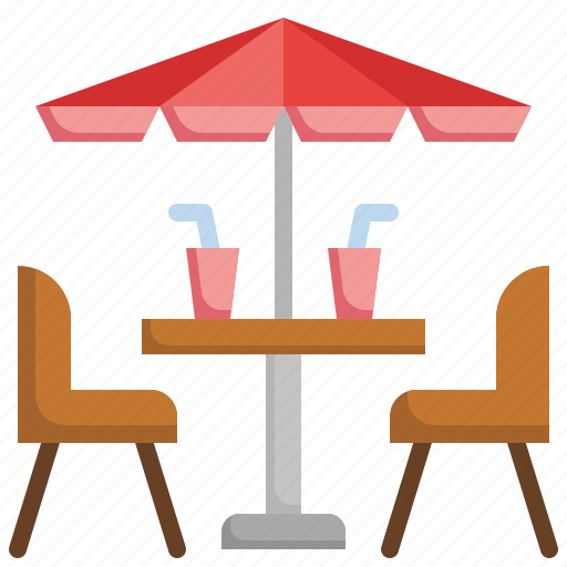 Terrace, dining, parasol, chairs, seating icon - Download on Iconfinder