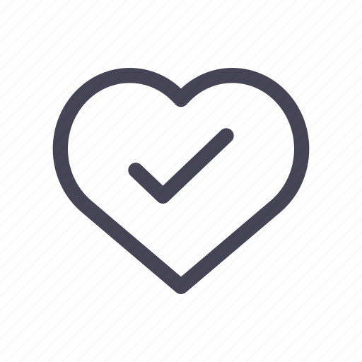 Heart, check, document, mark, ok, romantic, like icon - Download on Iconfinder