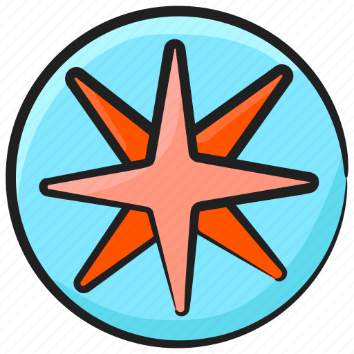 Compass rose, directional instrument, geography, gps, navigation compass, windrose icon - Download on Iconfinder
