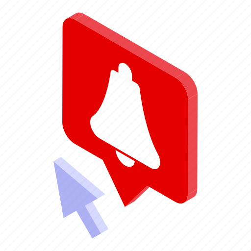Notification, bell, isometric icon - Download on Iconfinder