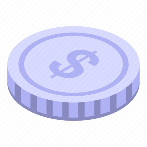 Silver, dollar, coin, isometric icon - Download on Iconfinder