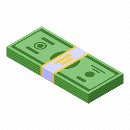 Cash, money, pack, isometric icon - Download on Iconfinder